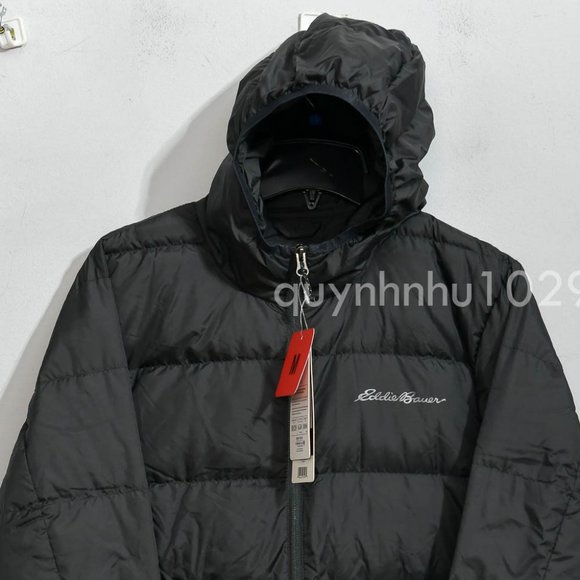 Eddie Bauer Men’s Hooded Down Jacket IN BLACK - Picture 5 of 7